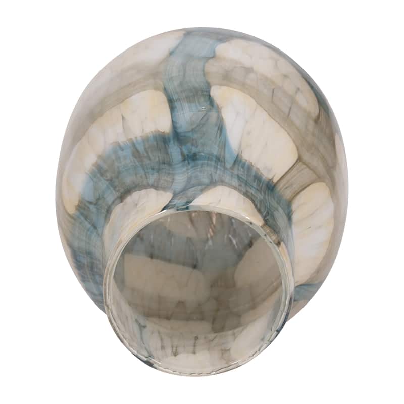 Sagebrook Home Handcrafted Modern Glass Vase - Blue & Tan
