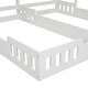 preview thumbnail 7 of 22, Full and Twin Size L-Shaped Metal Bunk Bed with Slide and Short Ladder, White, 4 Beds in 1 for Family or Guests