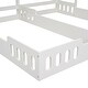 preview thumbnail 8 of 10, Twin Size House Platform Beds with Shelves and Guardrails, 2 Shared Beds in Creamy White