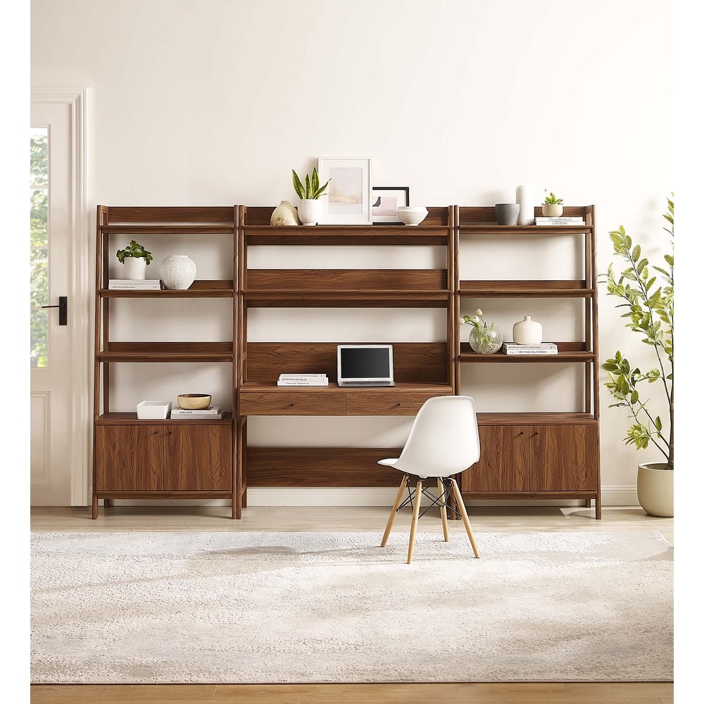 Bixby 3-Piece Wood Office Desk and Bookshelf