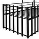 preview thumbnail 11 of 11, Playhouse Design Metal Loft Bed with Roof, Window, Guardrail and Sturdy Construction, Black