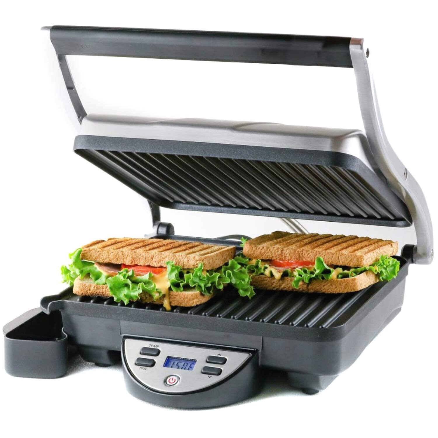 Shop Ovente Electric Panini Press Grill With Digital Lcd Display