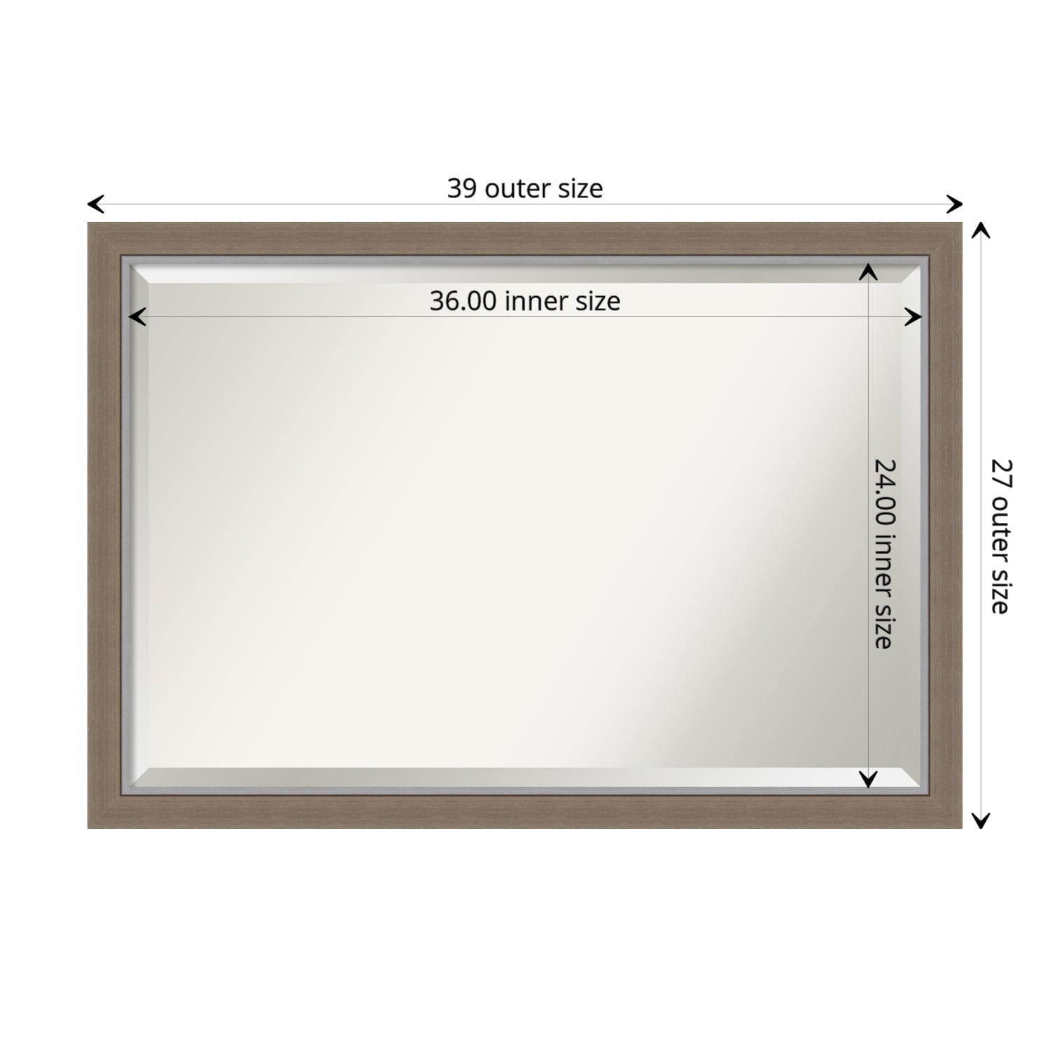 Beveled Bathroom Wall Mirror - Eva Narrow Frame