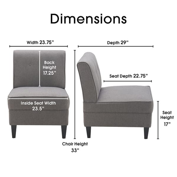 dimension image slide 4 of 3, Serta Copenhagen Tufted Slipper Chair