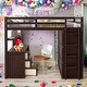 preview thumbnail 27 of 37, Muti-functional Full size Loft Bed with Drawers,Desk,and Wardrobe,Solid Construction Espresso