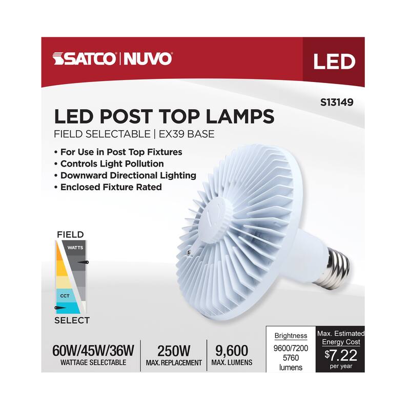60/45/36W LED HID Replacement 3K/4K/5K CCT Ballast Bypass Extended Mogul Base 120-277 - White