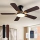 preview thumbnail 2 of 19, Industrial Smart LED Flush Mount Ceiling Fan with Dual Blade Finishes 42''