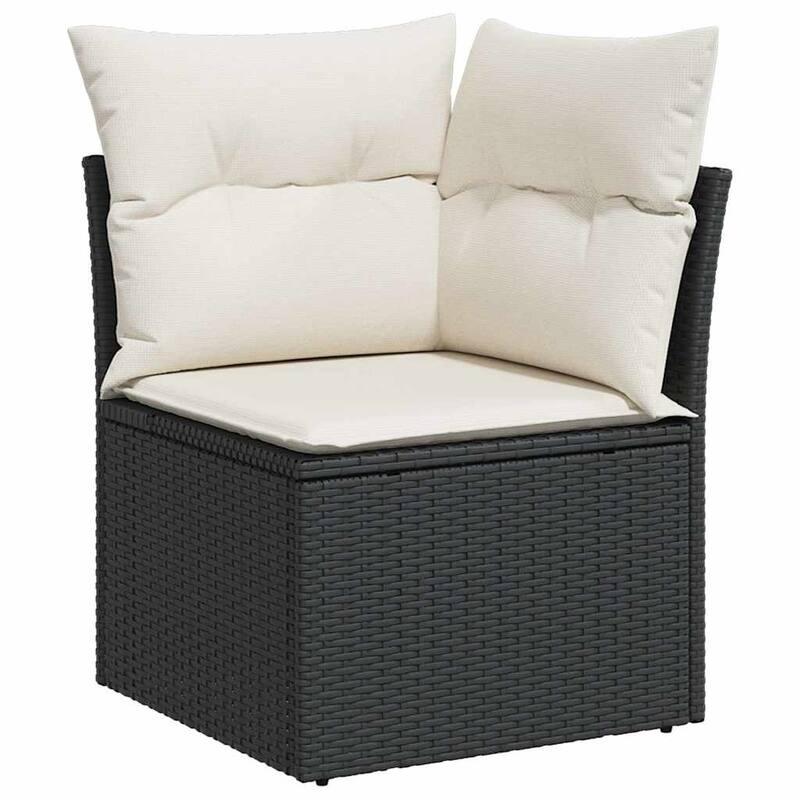 vidaXL Patio Sofa Set with Cushions Modular Lounge Set 7 Piece Poly Rattan - 21.7 x 39.4 x 28.7