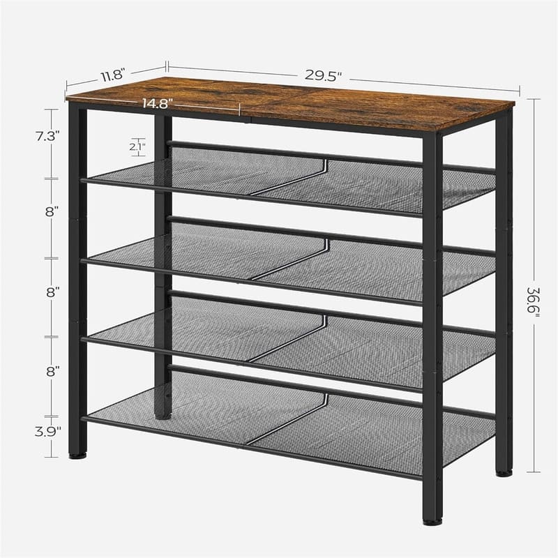 Shoe Rack - 11.8"D x 29.5"W x 36.6"H