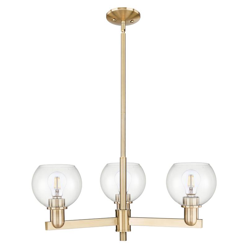 Innovations Lighting Endless Possibilities Arcadia - Athens - 3 Light 28" Stem Hung Chandelier - Clear/Champagne Bronze