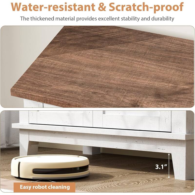 3-Tiers Adjustable Shelf Storage Cabinet, Multi-Functional Entryway