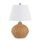 preview thumbnail 4 of 3, SAFAVIEH Lighting Juana Tropical Coastal Boho Rattan 22-inch Table Lamp - 15 in. W x 15 in. D x 22 in. H
