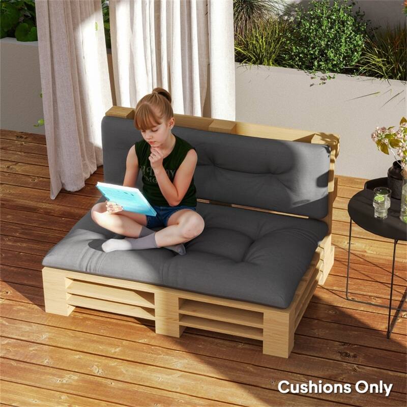 Two Piece Outdoor Indoor Bench Cushion Set Seat and Back 47 Inch Polyester Tufted Cushions - 47.2" L x 30.3" W x 3.9" H