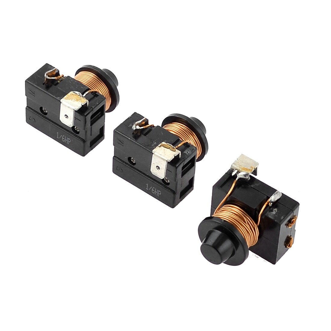 Black Plastic Case Compressor Relay Starter for 1/6 HP Refrigerator 