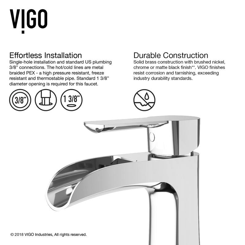 VIGO Paloma 7" H Single Handle Single Hole Bathroom Faucet
