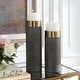 preview thumbnail 2 of 1, Uttermost Wessex Gray Candleholders, S/2 - 4.625"W x 16"H x 4.625"D
