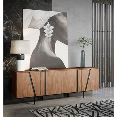Modrest Mario Modern Walnut Veneer Buffet