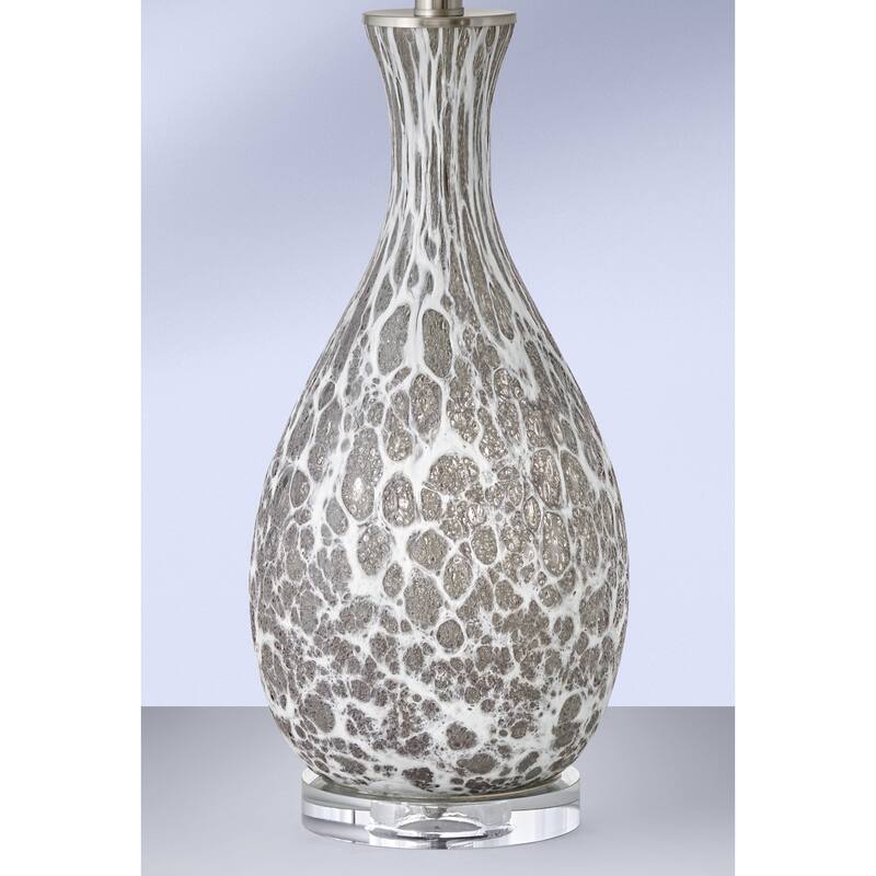 Ragno 30 in. Grey and White Glass Table Lamp