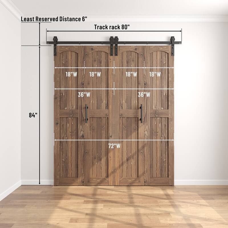 Coast Sequoia Arch Top 30in./36in./48in./60in./72in./96in. x 84in. Knotty Pine Wood Unfinished Bi-Fold Door With Hardware Kit