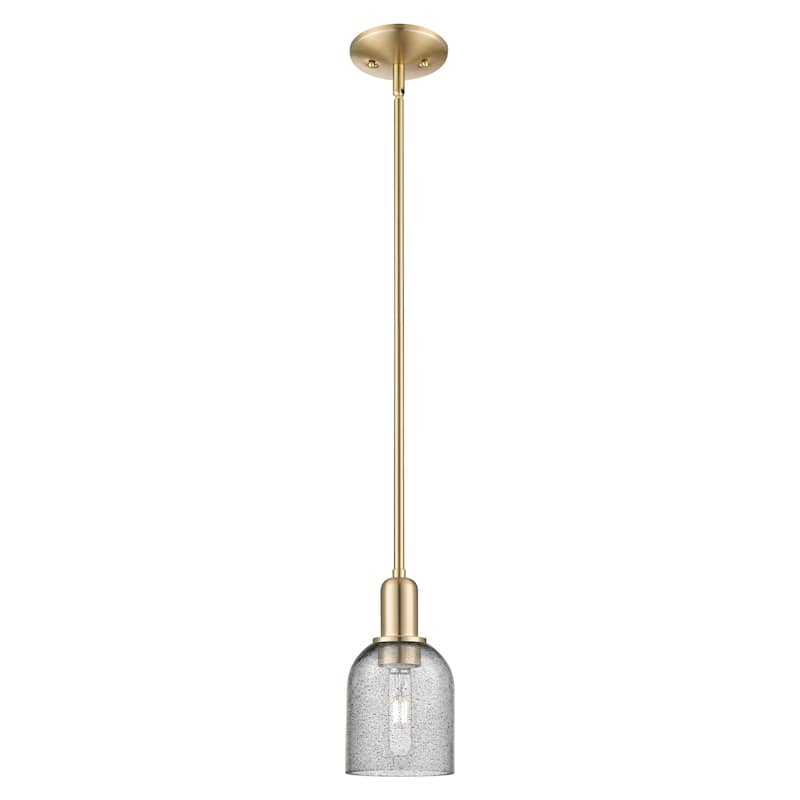Innovations Lighting Endless Possibilities Arcadia - Caledonia - 1 Light 5" Stem Hung Mini Pendant - Charcoal/Champagne Bronze