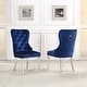 preview thumbnail 1 of 16, Clihome Velvet Tufted Upholstered Dining Chairs (Set of 2) Blue