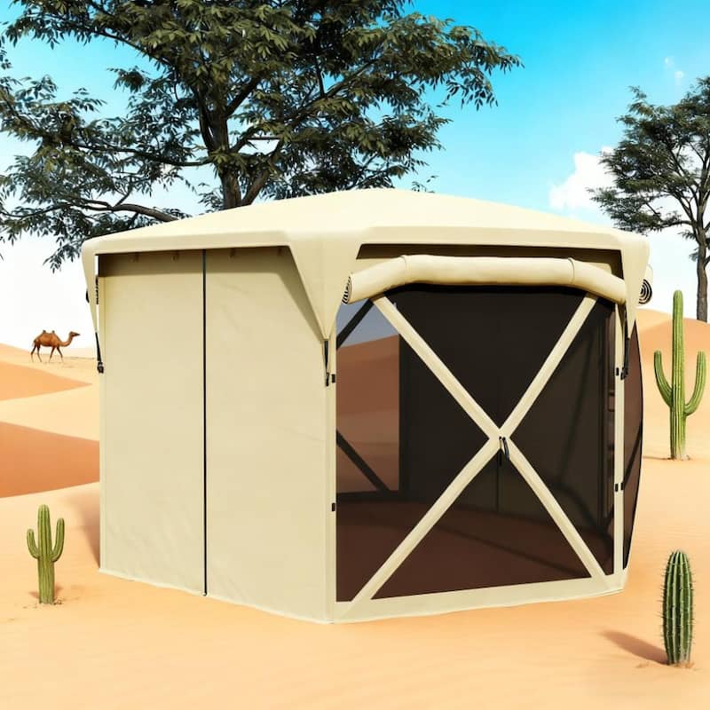 GDFStudio - 11x11 ft Pop-Up Outdoor Screen Tent with Removable Roof