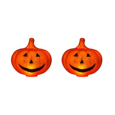 Mr. Halloween Set of 2 Mini Mercury Glass Jack-O-Lanterns
