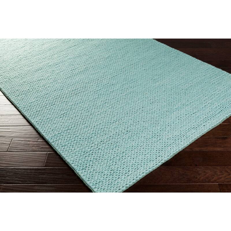 Hand Woven Yale Contemporary Solid Braided New Zealand Wool Area Rug