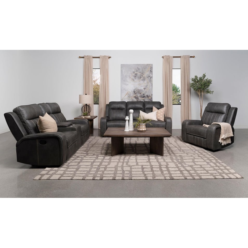 Forrest 3-piece Grey Motion Reclining Sofa Set