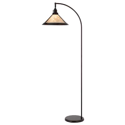 HomeRoots 65" Bronze Traditional Shaped Floor Lamp With White Empire Shade - 23