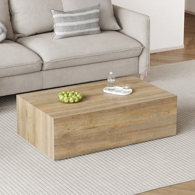 Elevate your living space With this MDF Coffee Table that showcases smooth, light Wood color texture patterns,39.3*23.6*12