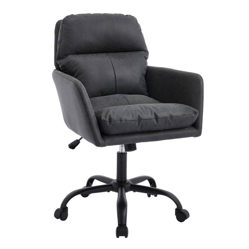 Modern PU Leather Office Chair Dressing Table Chair with Adjustable Height, for Offices and Bedrooms