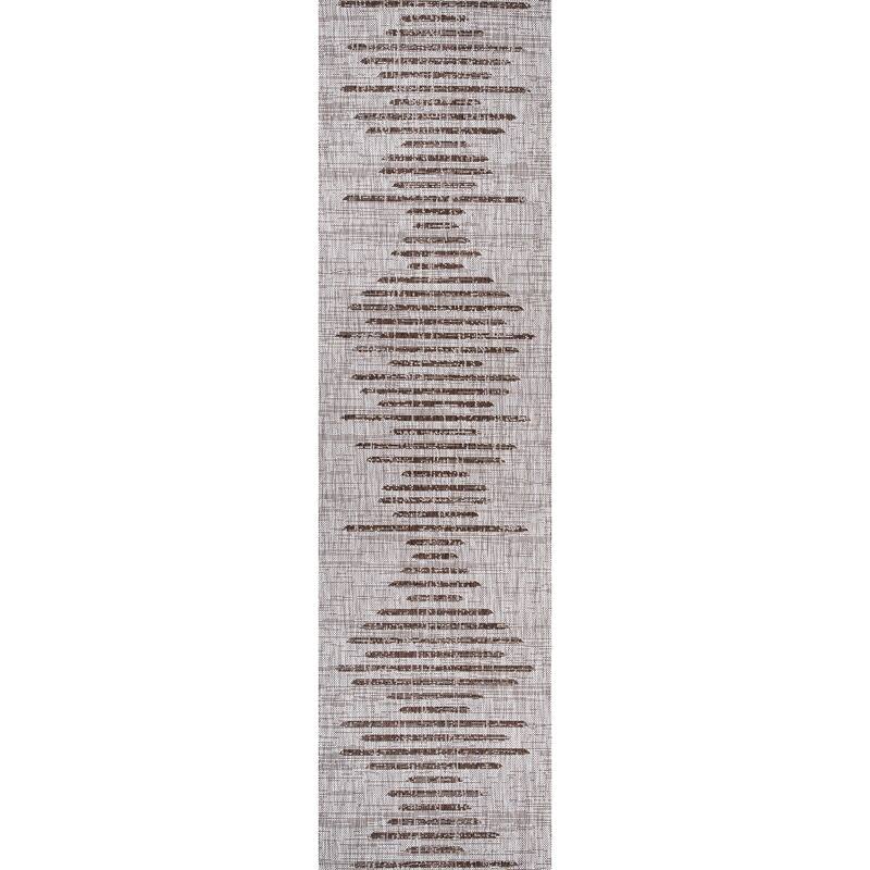 JONATHAN Y Colonia Berber Stripe Geometric Indoor/Outdoor Area Rug - 2 X 10 - Beige/Brown
