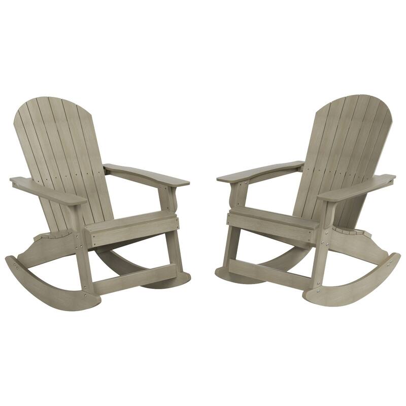 Vineyard HIPS Outdoor Eco-Friendly All Weather Seashell Rocking Adirondack Chairs (Set of 2)