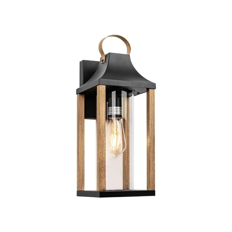 E26 Light fixture rustic wood wall lighting metal porch light