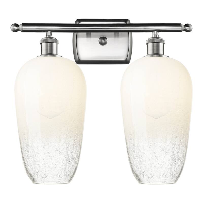 Innovations Lighting 516-2W-16-17 Brookhaven Flute Vanity Brookhaven - Brushed Satin Nickel / Opal