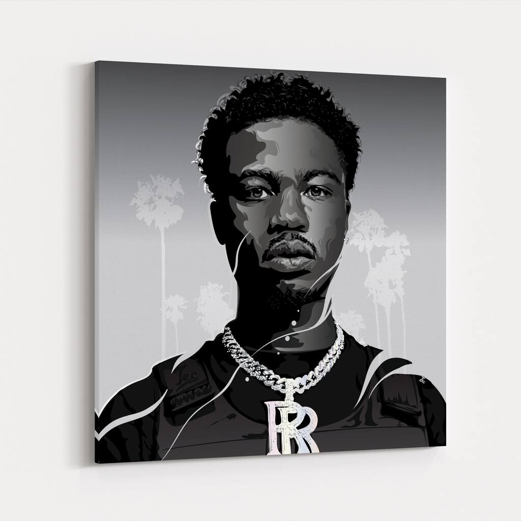 Rap Hip Hop Digital Roddy Ricch Canvas Wall Art Print