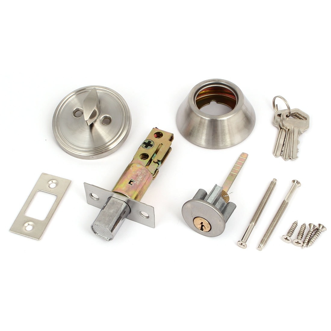 Keyed Entry Dual Cylinder Deadbolt Lock Locker f 35mm-45mm Thick