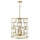preview thumbnail 2 of 2, Hala 18.25" 4-light Patinaed Brass/ Bleached Natural Jute Foyer Pendant