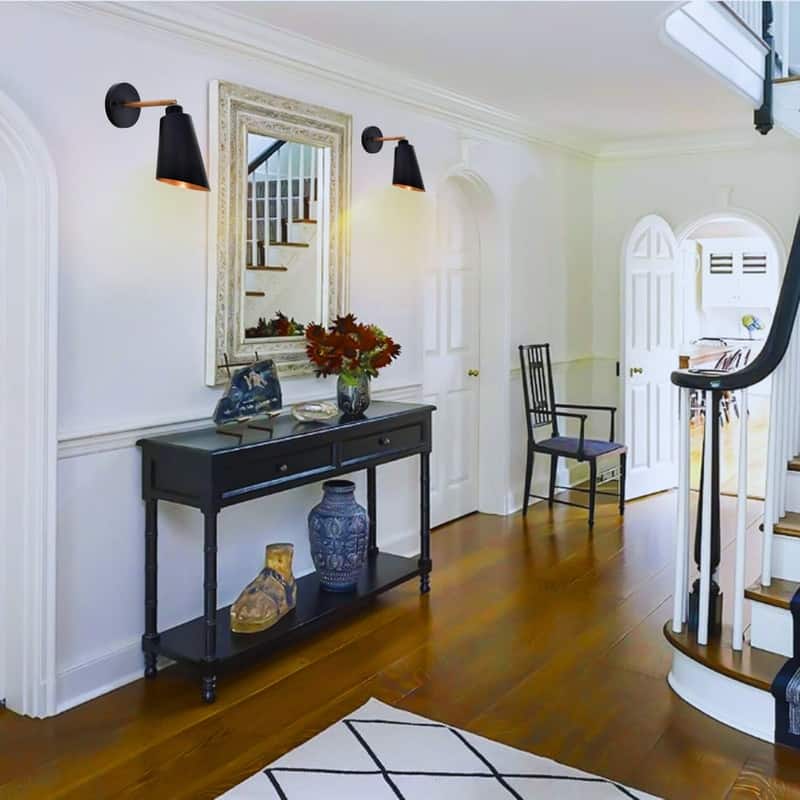 1 Light wall sconce matte black wall lighting alloy steel wall light fixture