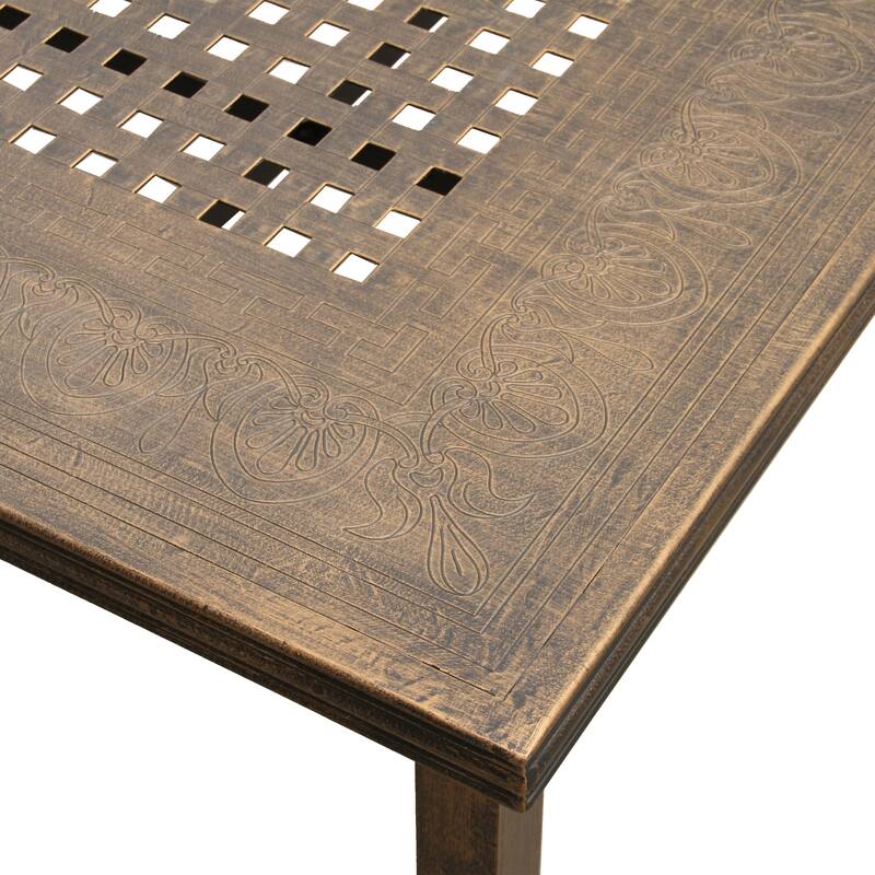 Modern Outdoor Mesh Aluminum 95-in Rectangle Large Patio Dining Table