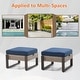 preview thumbnail 9 of 19, Cozywor 2-Piece Wicker Outdoor Patio Ottoman with Steel Frame and Cushions