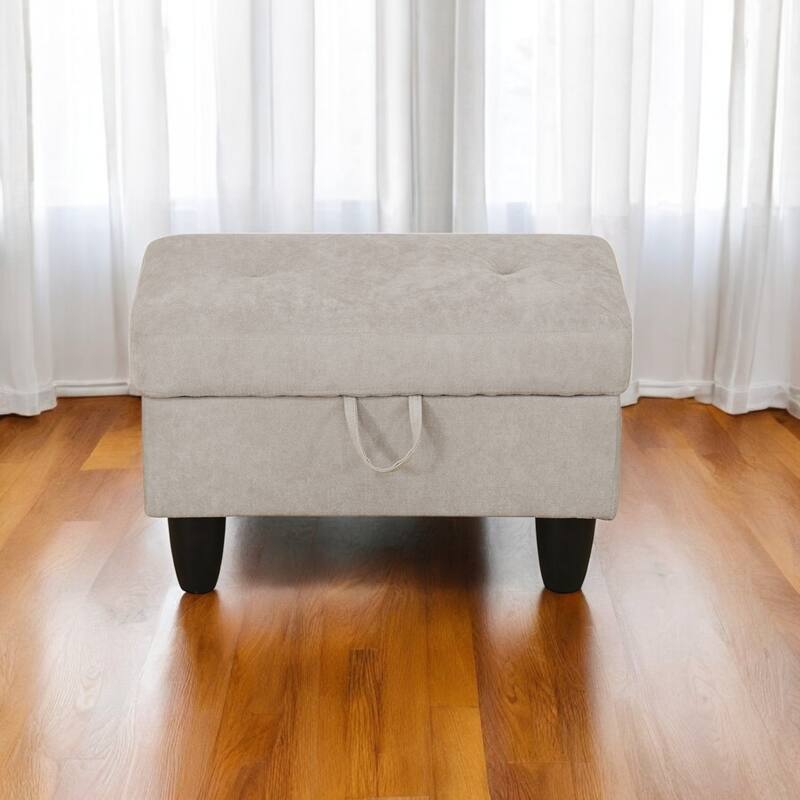 KISRAIS 28.5" Wide Upholstered Storage Ottoman