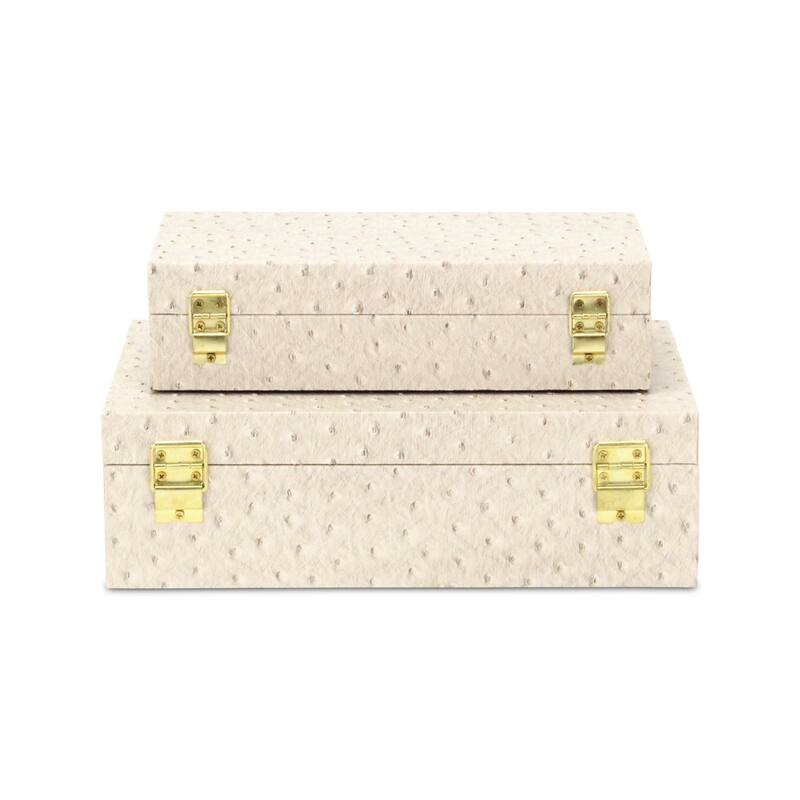 Canorus Faux Ostritch Pattern Rectangular Box Set