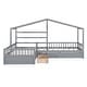 preview thumbnail 7 of 9, Twin Size L-Shaped House Platform Kids Bed Frame with Three Storage Drawers for SSpace-Saving and Comfort, Easy Assembly, Grey