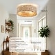 preview thumbnail 7 of 12, 20 Inch Boho Rattan Flush Mount Ceiling Fan with Lights and Remote Control, 6-Speed Reversible Caged Ceiling Fan for Low Profile