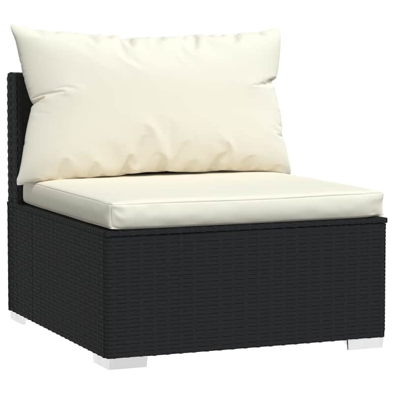 vidaXL Patio Lounge Set Outdoor Sectional Sofa Set Table Garden Poly Rattan - 27.6" x 27.6" x 23.8"
