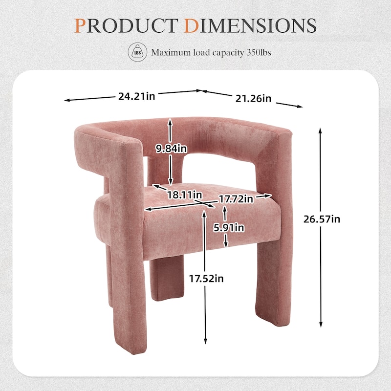 Pink Barrel Chair Side Chair Accent Chair Set of 2, Modern Reading Chair Beige Reception Chair Kitchen Chair