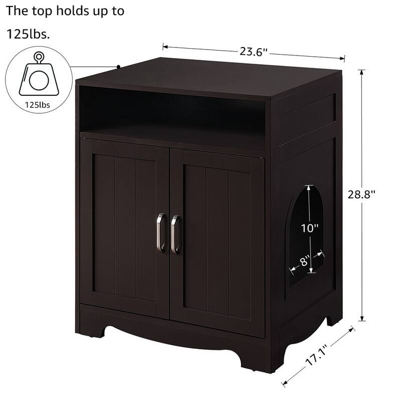 beeNbkks Cat Litter Box Enclosure Cat Washroom with 2 Entrances