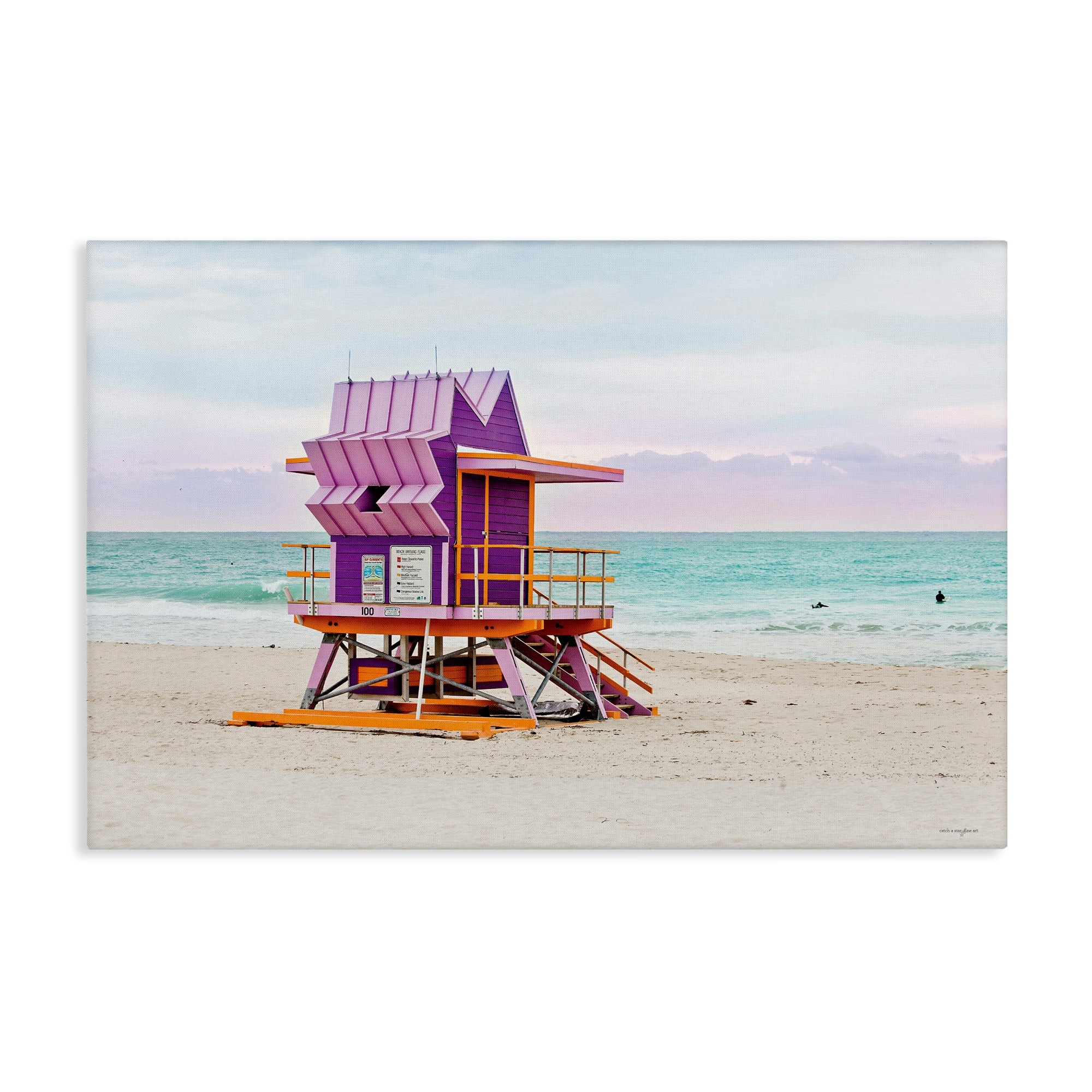 Stupell Purple Lifeguard Building Canvas Wall Art Design By Seven Trees Design